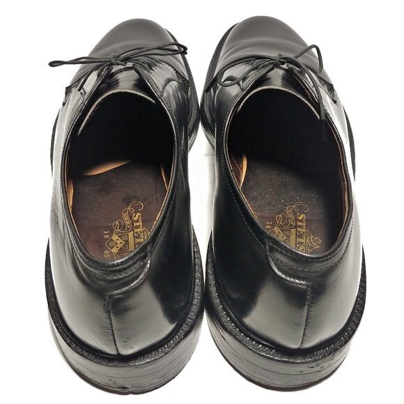 Stetson Vintage V-Cleat Classic Glossy black Butcher Dress Shoes Sz 12 main image 9